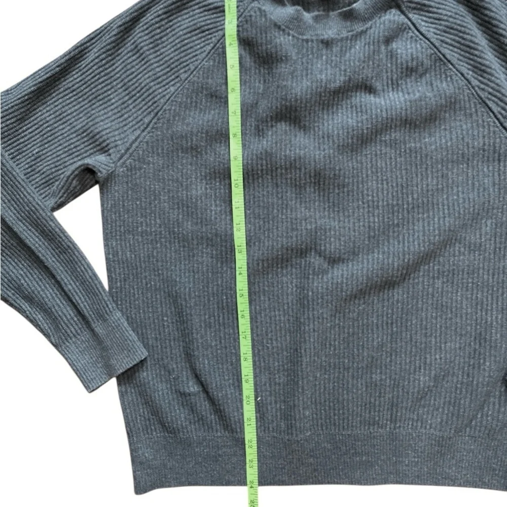 VTG Banana Republic Large Gray 100% Cotton Sweater Ribbed Crewneck Pullover